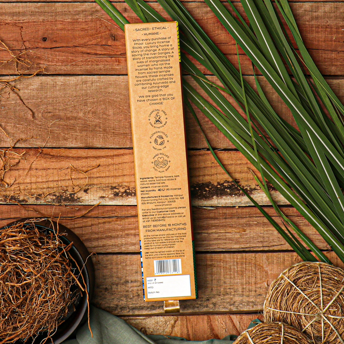 【Phool】 Natural Incense Sticks - Vetiver｜ナチュラルインセンススティック ベチバー