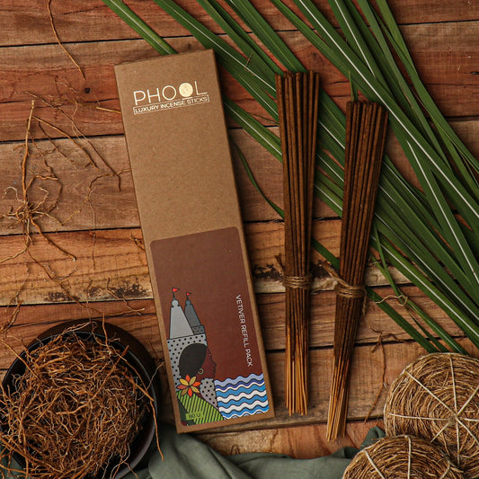 【Phool】 Natural Incense Sticks Refill pack - Vetiver｜ナチュラルインセンススティック リフィルパック ベチバー