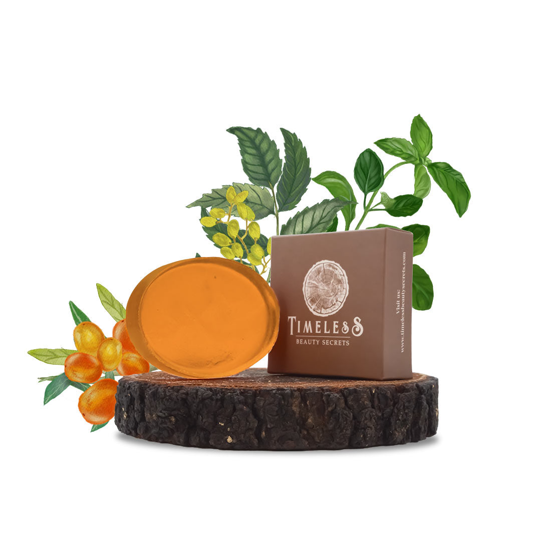 Unisex Indian Neem & Basil Glycerine Organic Soap Sea Buckthorn & Vetiver 75g