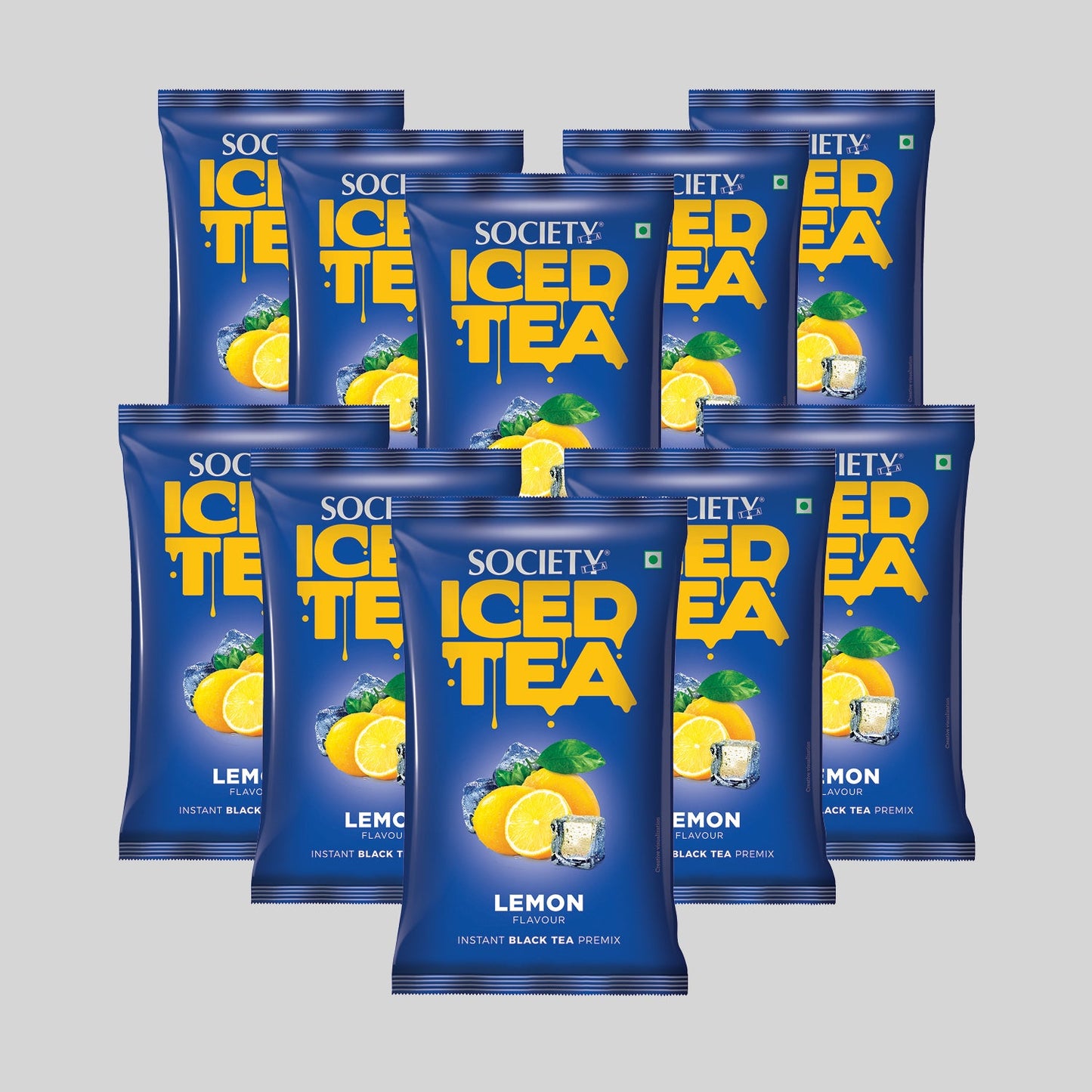 Society Iced Premix Tea Lemon Black 100g Pouch - Pack of 10 100 g x 10