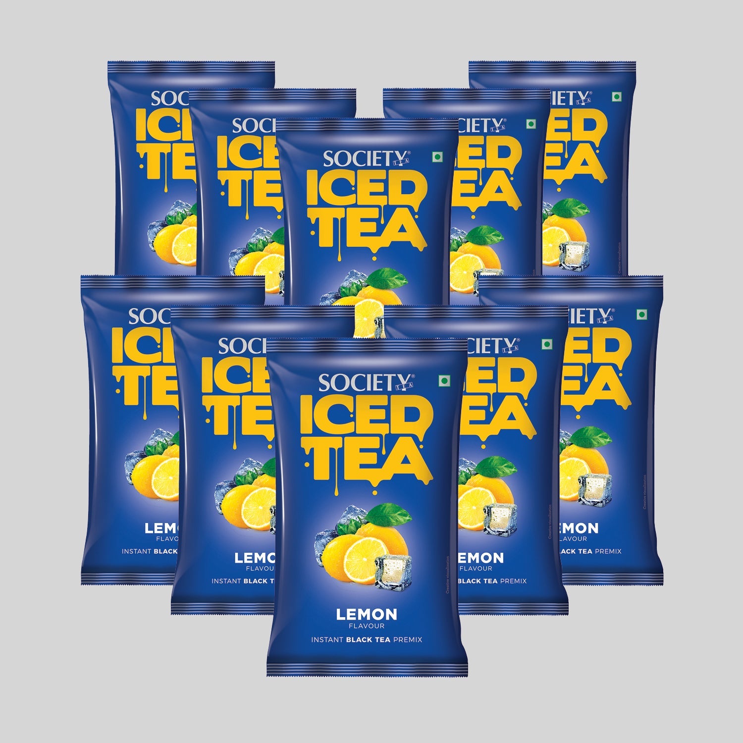 Society Iced Premix Tea Lemon Black 100g Pouch - Pack of 10 100 g x 10