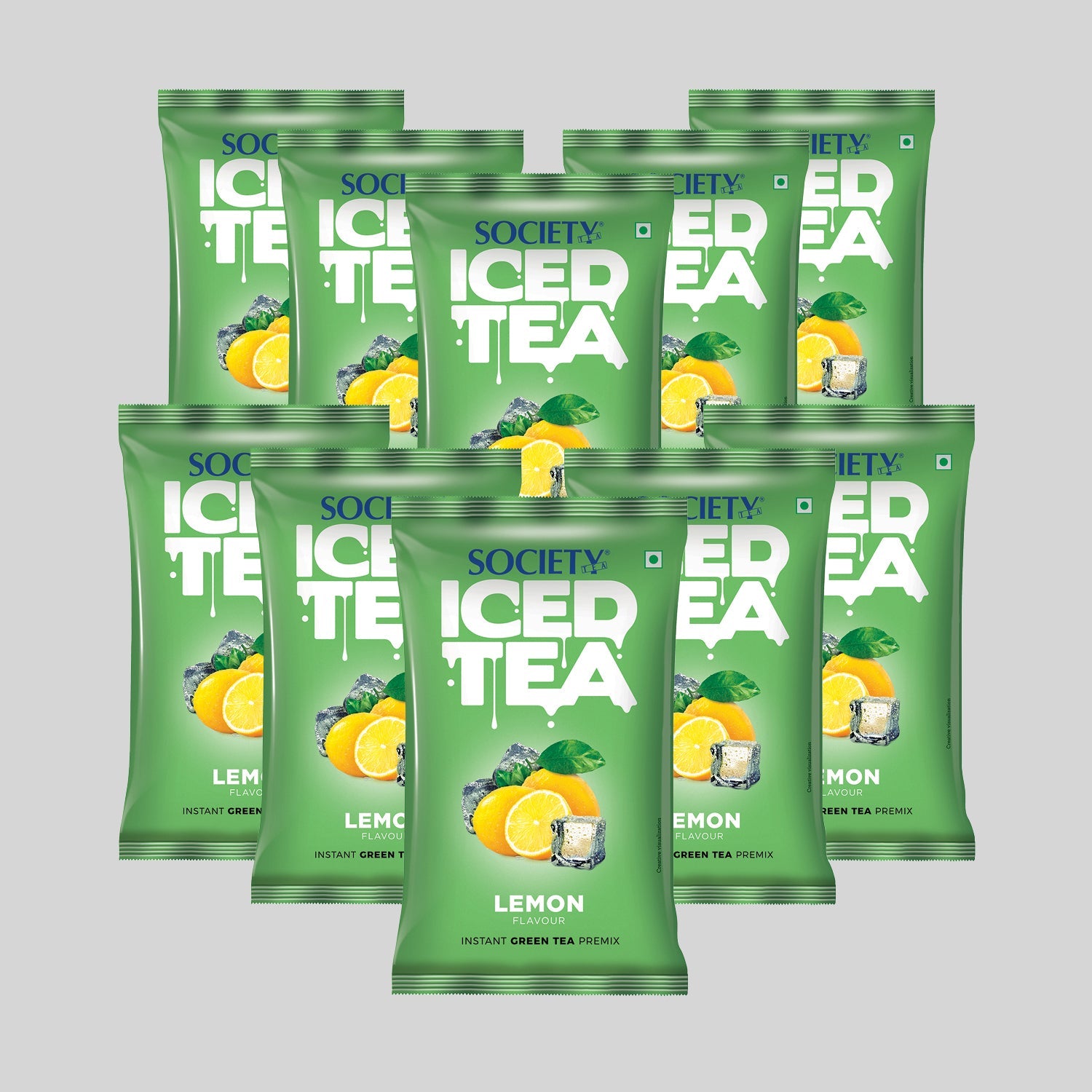 Society Iced Premix Tea Lemon Green 100g Pouch - Pack of 10 100 g x 10