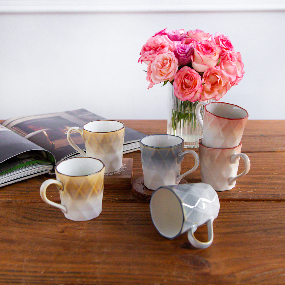 Facet Glow Teacup Set (6 pcs) – 180 ml each 6pcs