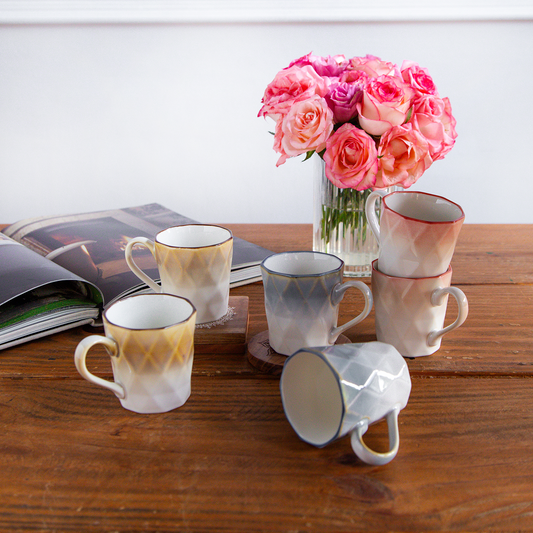 Facet Glow Teacup Set (6 pcs) – 180 ml each 6pcs