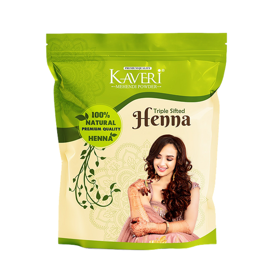 Kaveri Triple Sifted Mehendi Powder 100% Natural Henna Powder for Hair, Hands & Feet 500g