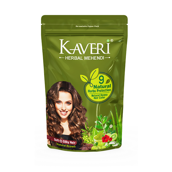 Kaveri Herbal Henna Natural Brown – 9 Herbs Henna Powder For Hair Pack of 20, 15g