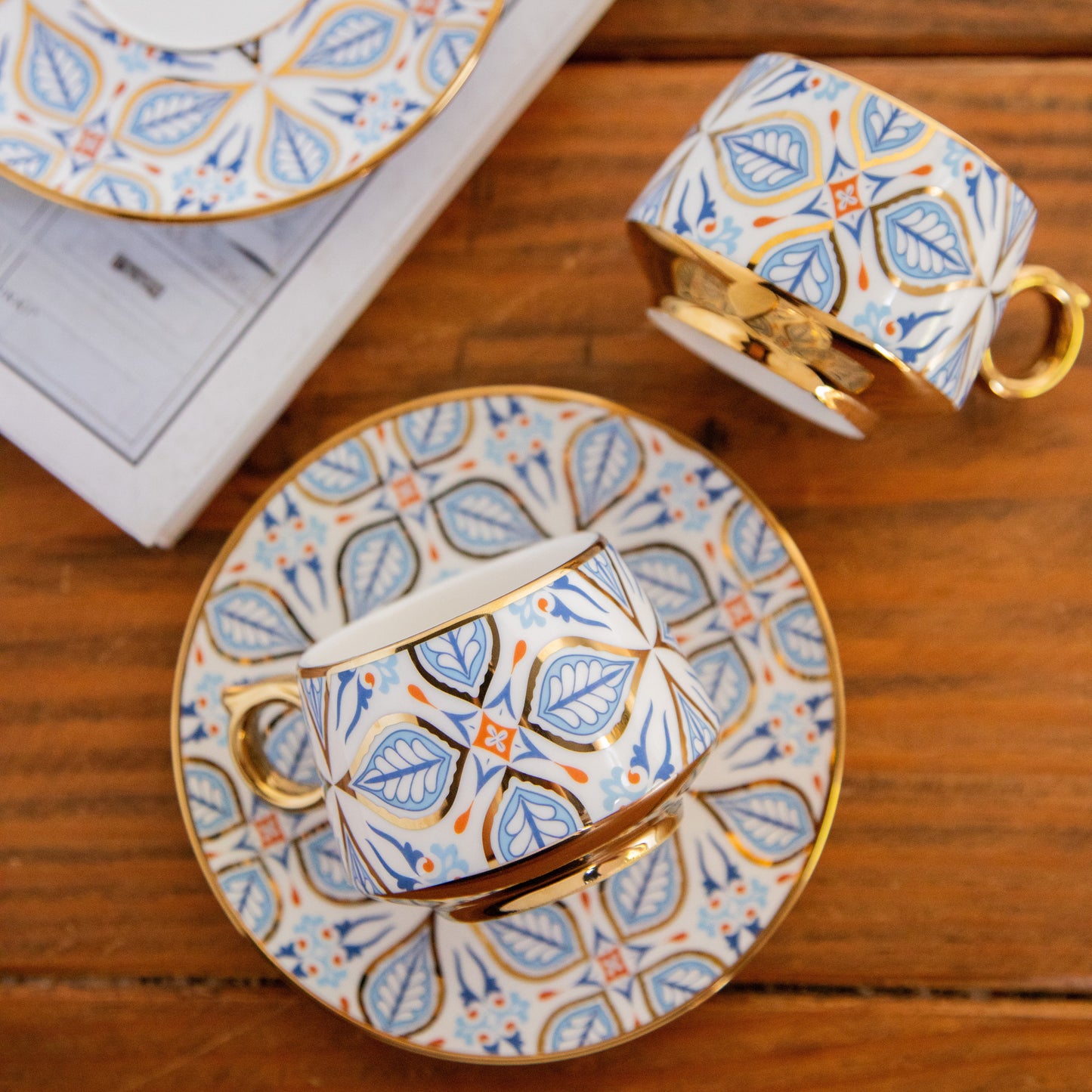 Imperial Mosaic Tea Set (6 Cups & Saucers) – 200 ML Each 200ml