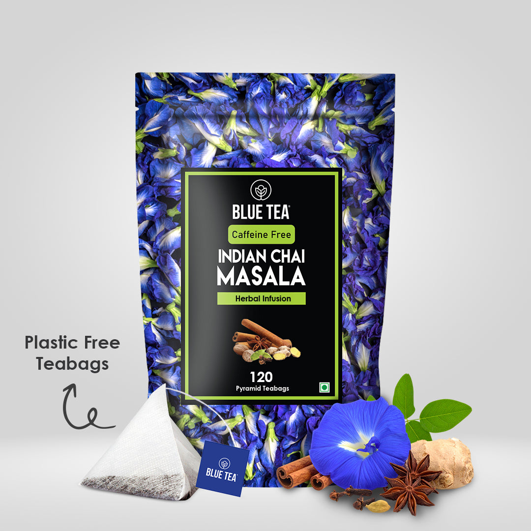 Blue Tea Indian Chai Masala (Calming Blue Tea) - 120 Teabags 120 Tea Bags