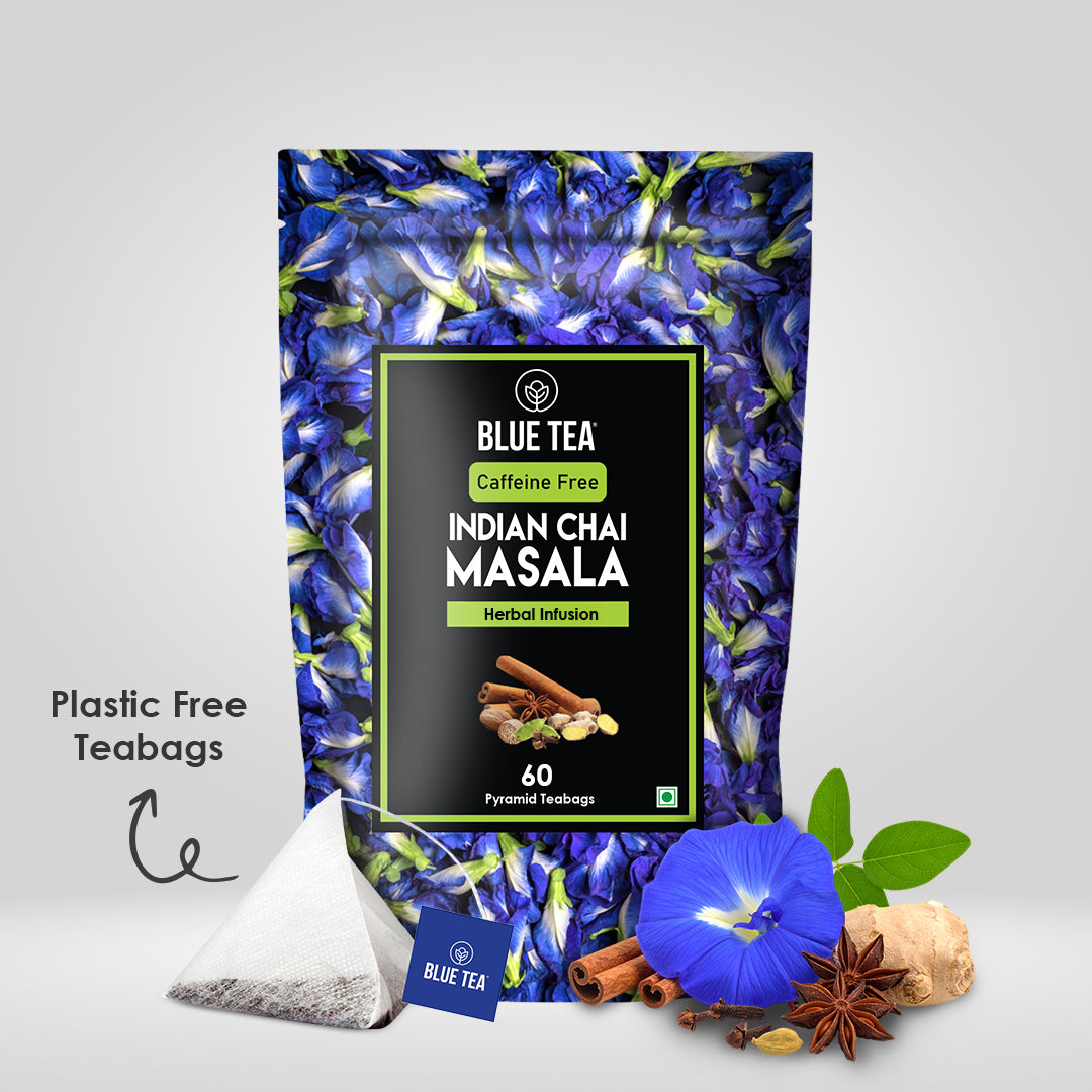 Blue Tea Indian Chai Masala (Calming Blue Tea) - 60 Teabags 60 Tea Bags