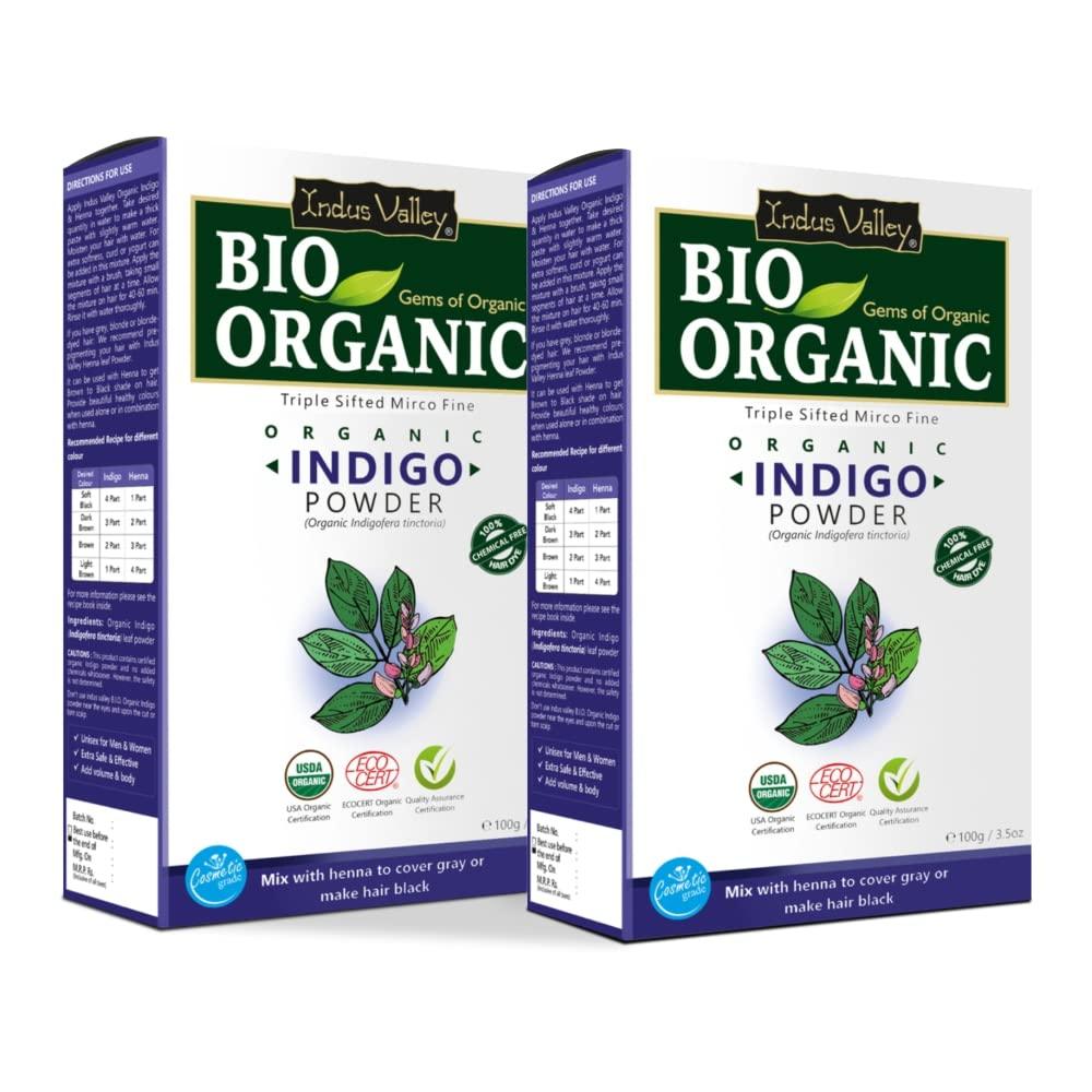 Bio-Organic Indigo Powder for Hair Color - Pack of 2 (200g) 200g
