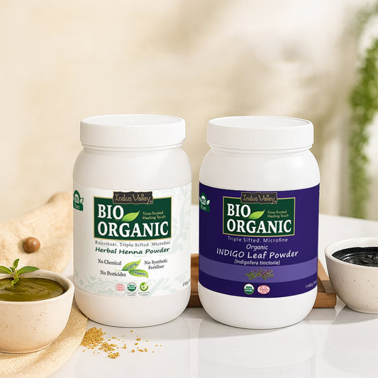 Bio Organic Herbal Henna Powder And Indigo Powder Combo 250 g