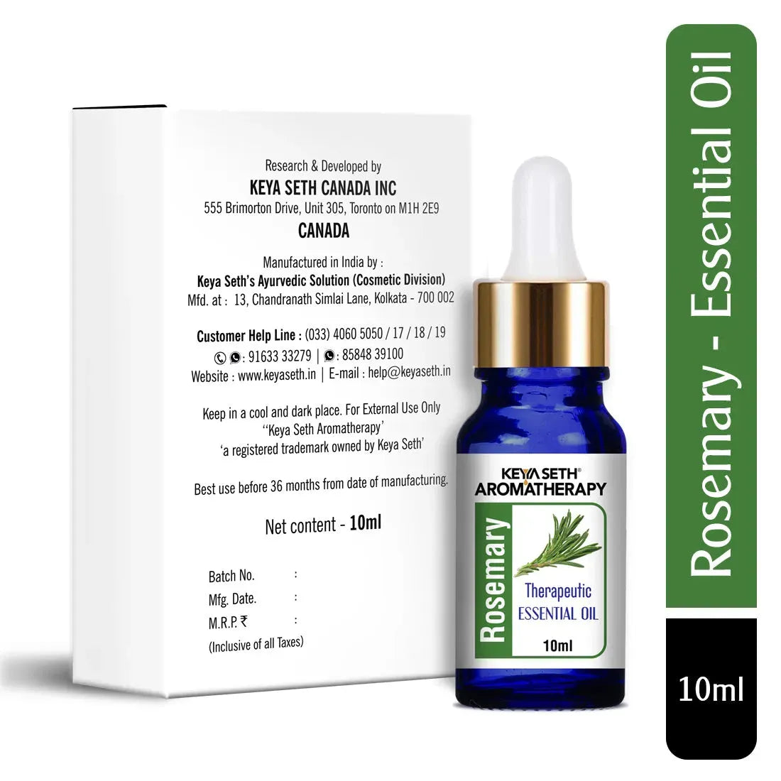 Rosemary Essential Oil, Natural Therapeutic Grade, Hair Growth, Hair Fall Control & Nourishment, Even Skin Tone 10ml 10ml