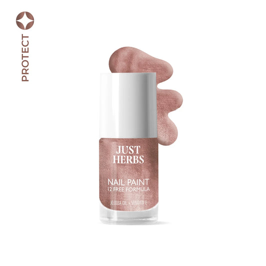 【Just Herbs】 Nail Paints | 12-Free Formula 19 Rose Gold