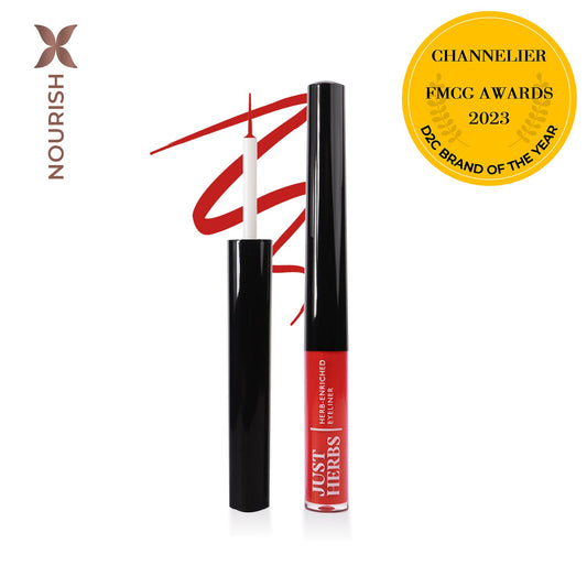 【Just Herbs】 Herb-Enriched Waterproof Eyeliner Organic with Jojoba Oil & Vitamin E 04 Cherry Bomb