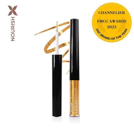 【Just Herbs】 Herb-Enriched Waterproof Eyeliner Organic with Jojoba Oil & Vitamin E 07 Golden Hour
