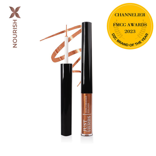 【Just Herbs】 Herb-Enriched Waterproof Eyeliner Organic with Jojoba Oil & Vitamin E 11 Copper Luxe