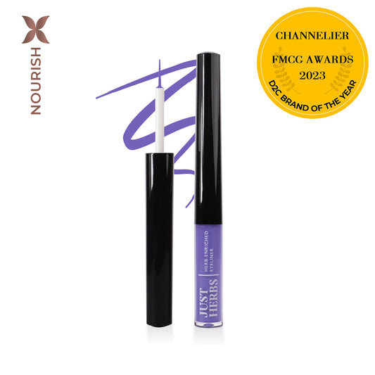 【Just Herbs】 Herb-Enriched Waterproof Eyeliner Organic with Jojoba Oil & Vitamin E 12 Lavender Love