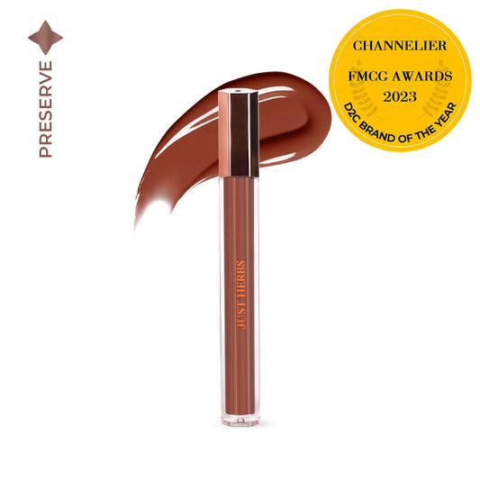 【Just Herbs】 Plant-powered Glass Lip Ink with Cica and Sweet Almond Oil 03 Hot Chocolate