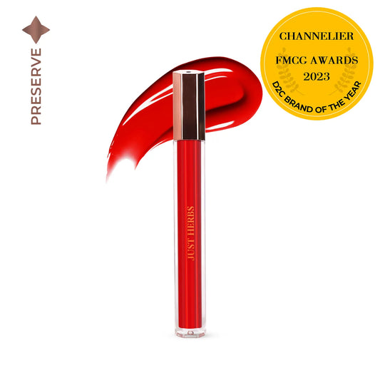 【Just Herbs】 Plant-powered Glass Lip Ink with Cica and Sweet Almond Oil 10 Candy Cane