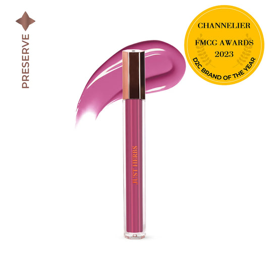【Just Herbs】 Plant-powered Glass Lip Ink with Cica and Sweet Almond Oil 12 Cherry Blossom