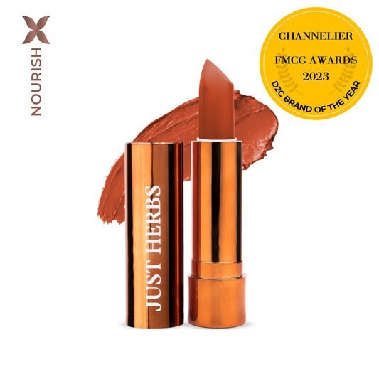 【Just Herbs】 Long Stay Ultra Matte Lipstick with Shea Butter and Jojoba Oil 07 Naughty Nutmeg