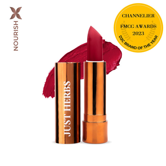 【Just Herbs】 Long Stay Ultra Matte Lipstick with Shea Butter and Jojoba Oil 11 Sultry Scarlet