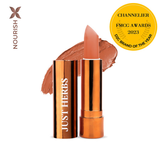 【Just Herbs】 Long Stay Ultra Matte Lipstick with Shea Butter and Jojoba Oil 15 Nude Allure