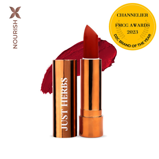 【Just Herbs】 Long Stay Ultra Matte Lipstick with Shea Butter and Jojoba Oil 16 Majestic Maroon