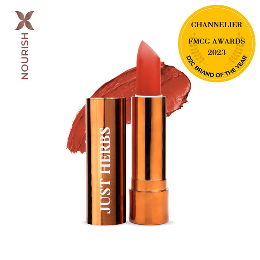 【Just Herbs】 Long Stay Ultra Matte Lipstick with Shea Butter and Jojoba Oil 17 Toasted Apricot