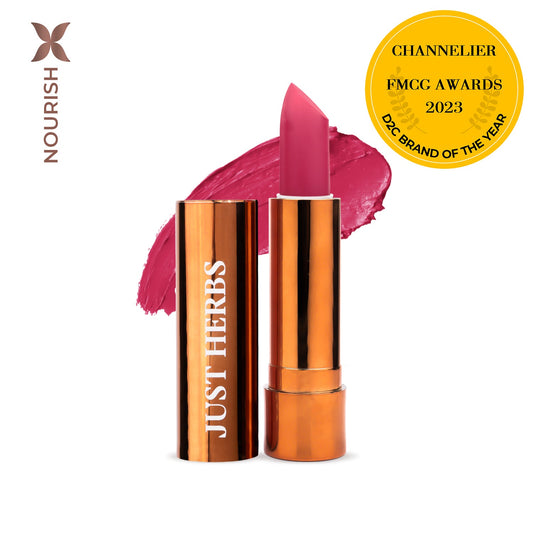 【Just Herbs】 Long Stay Ultra Matte Lipstick with Shea Butter and Jojoba Oil 19 Pink Perfection