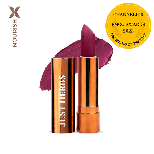 【Just Herbs】 Long Stay Ultra Matte Lipstick with Shea Butter and Jojoba Oil 23 Wicked Violet