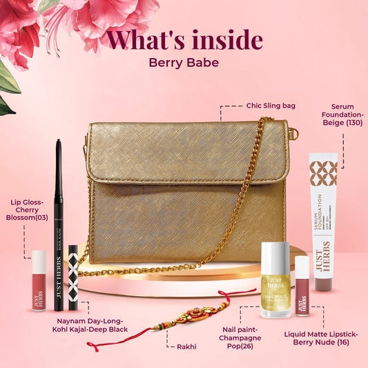 【Just Herbs】 Just Herbs Naturally Chic Makeup Hamper | For Her | Makeup Gift Kit Berry Babe