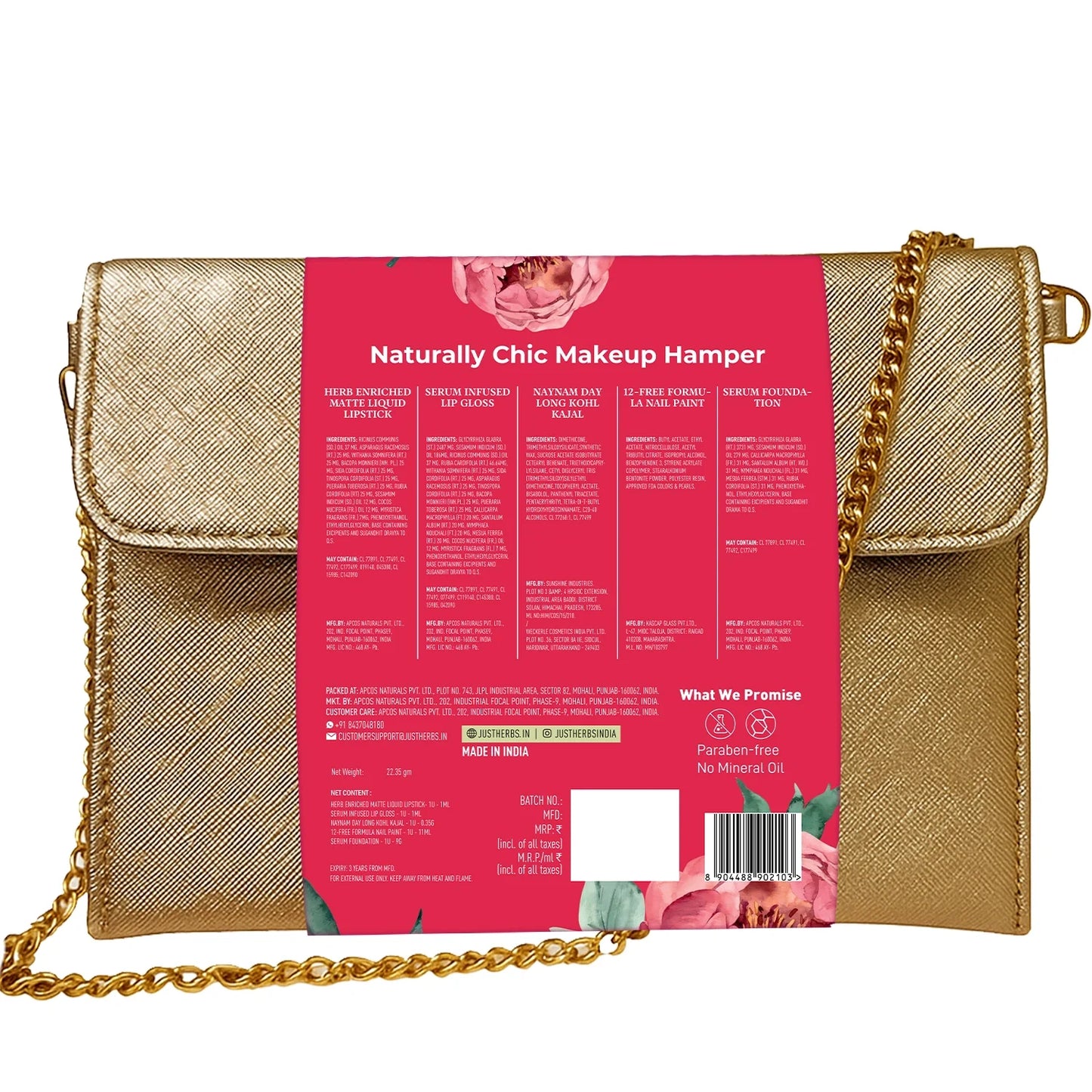 Just Herbs Naturally Chic Makeup Hamper | For Her | Makeup Gift Kit