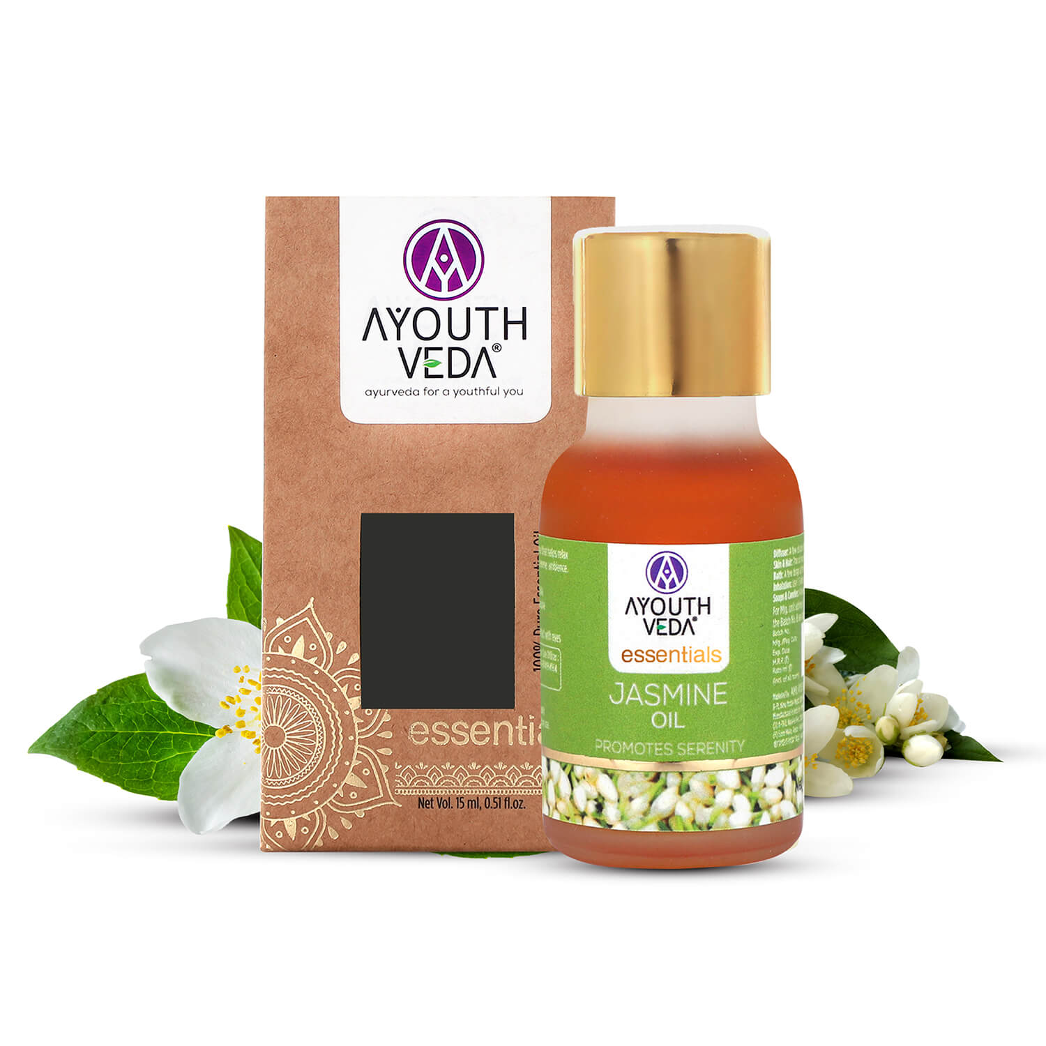 100% Pure Jasmine Essential Oil | Therapeutic-Grade | Promotes Calmness, Peaceful State of Mind & Mood Uplift | Steam-Distilled Jasmine Oil | 15 ml 15ml