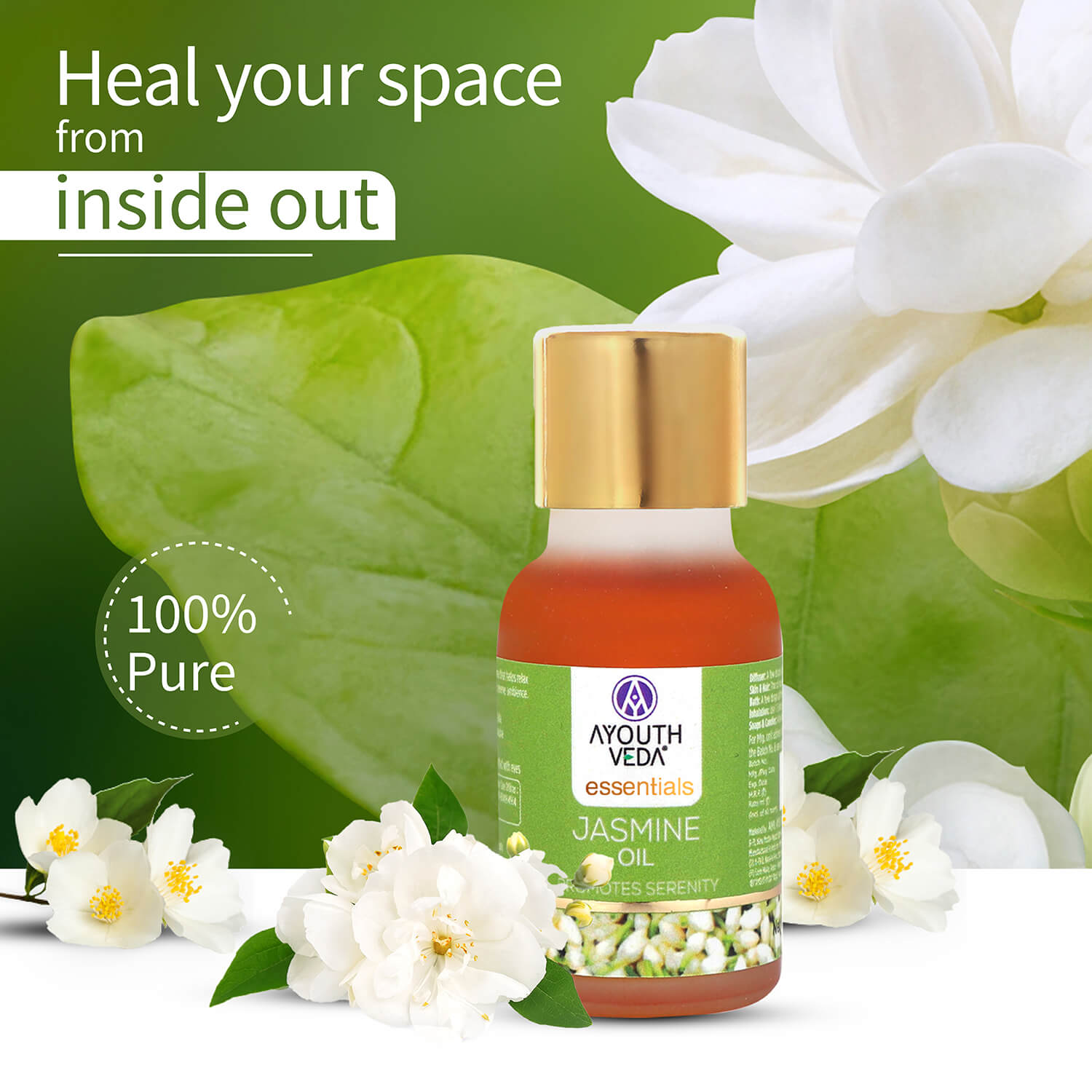 100% Pure Jasmine Essential Oil | Therapeutic-Grade | Promotes Calmness, Peaceful State of Mind & Mood Uplift | Steam-Distilled Jasmine Oil | 15 ml 15ml