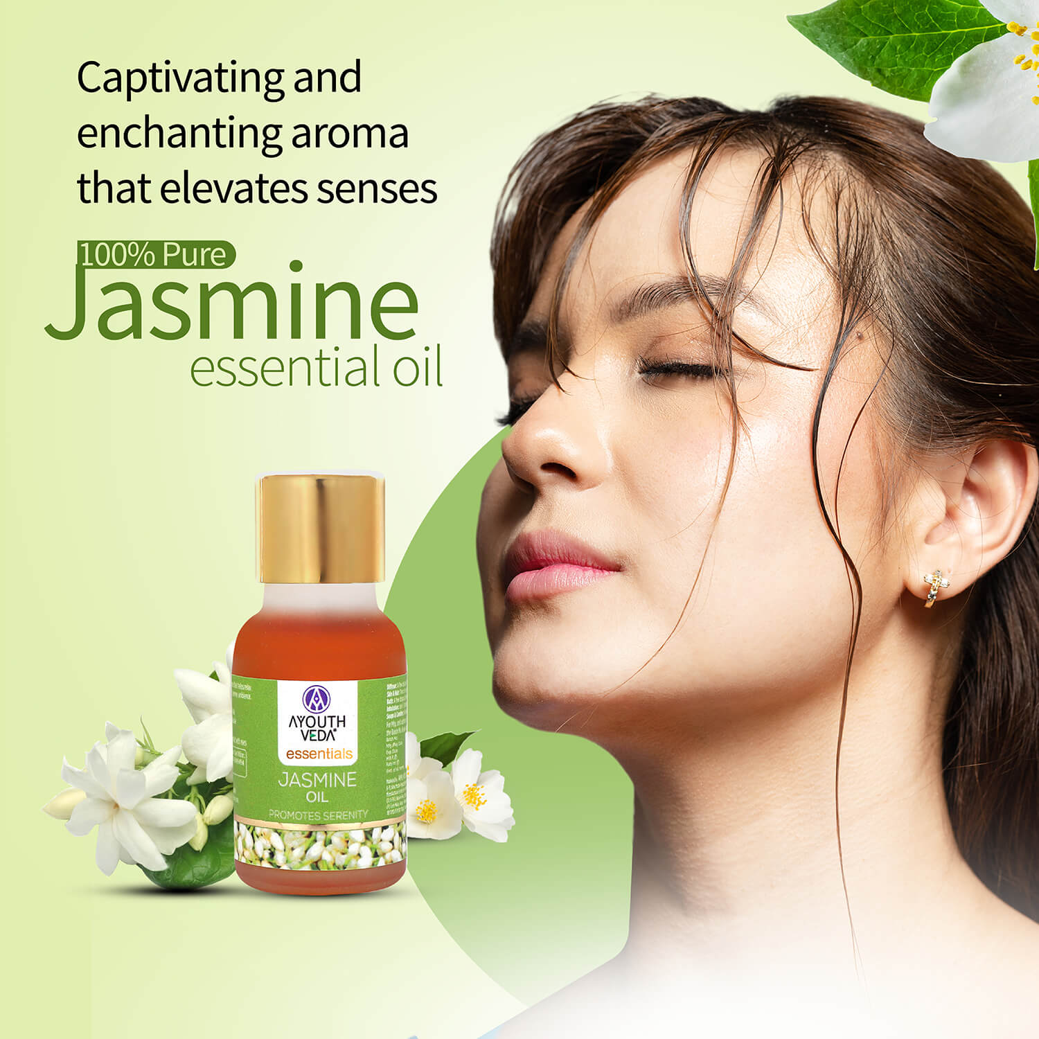 100% Pure Jasmine Essential Oil | Therapeutic-Grade | Promotes Calmness, Peaceful State of Mind & Mood Uplift | Steam-Distilled Jasmine Oil | 15 ml 15ml