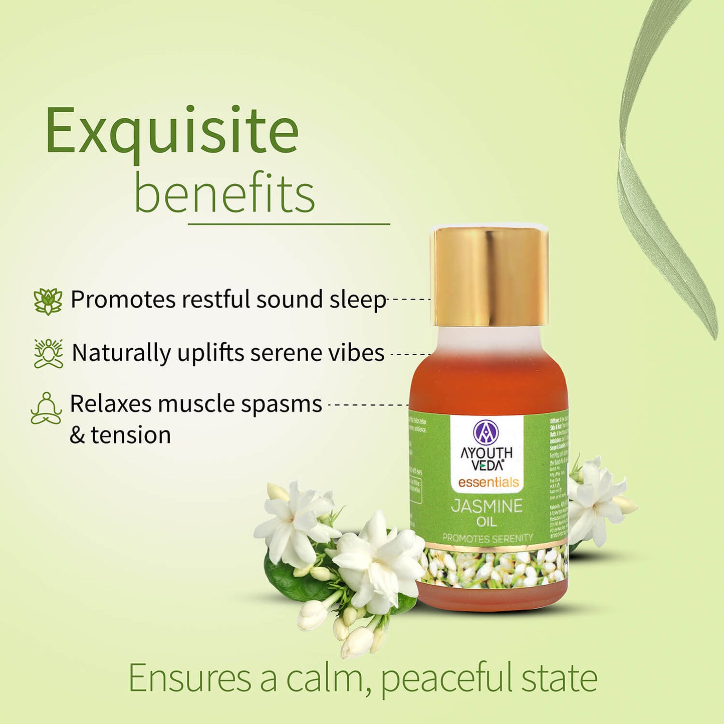 100% Pure Jasmine Essential Oil | Therapeutic-Grade | Promotes Calmness, Peaceful State of Mind & Mood Uplift | Steam-Distilled Jasmine Oil | 15 ml 15ml