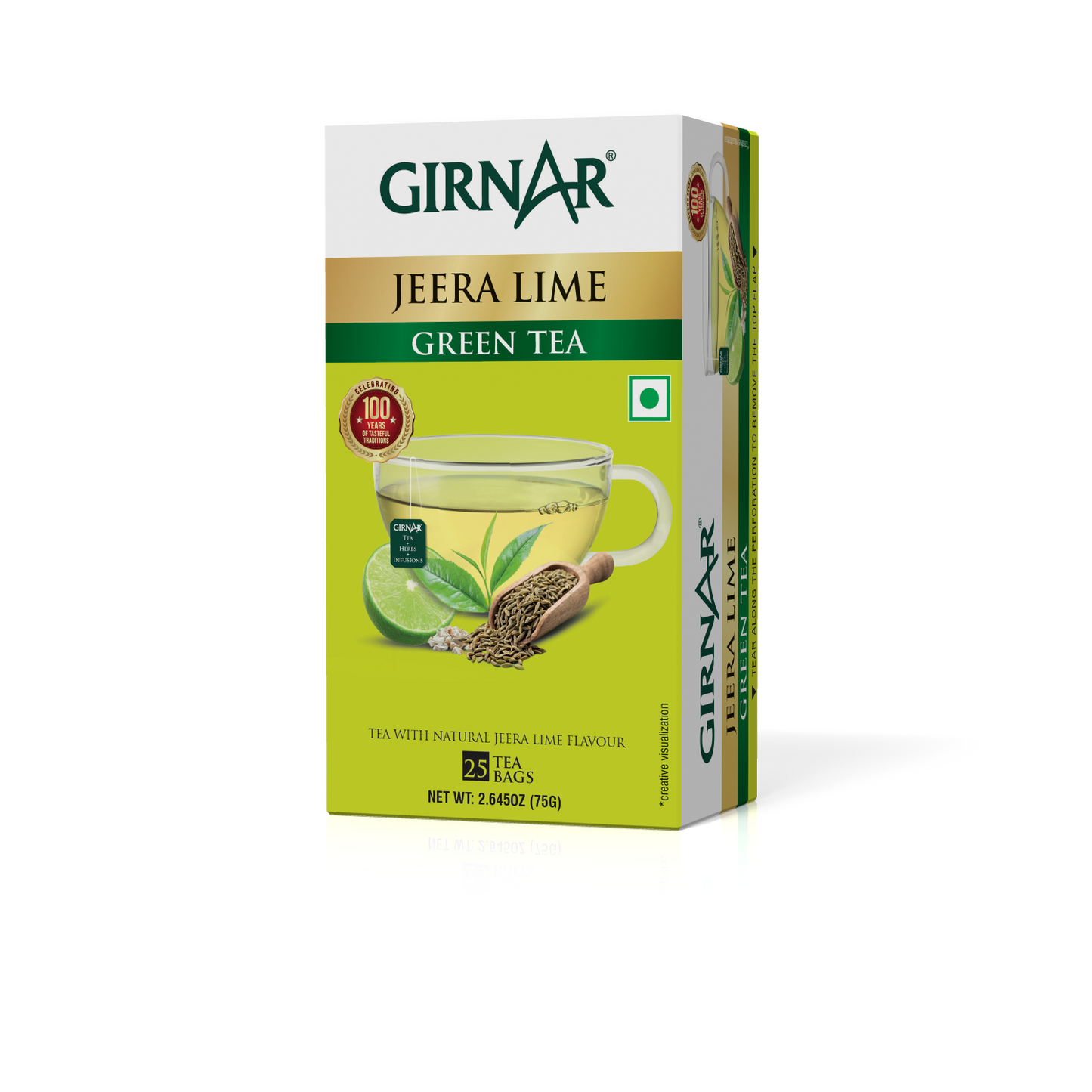 Green Tea Bags - Jeera Lime 25 Tea Bags