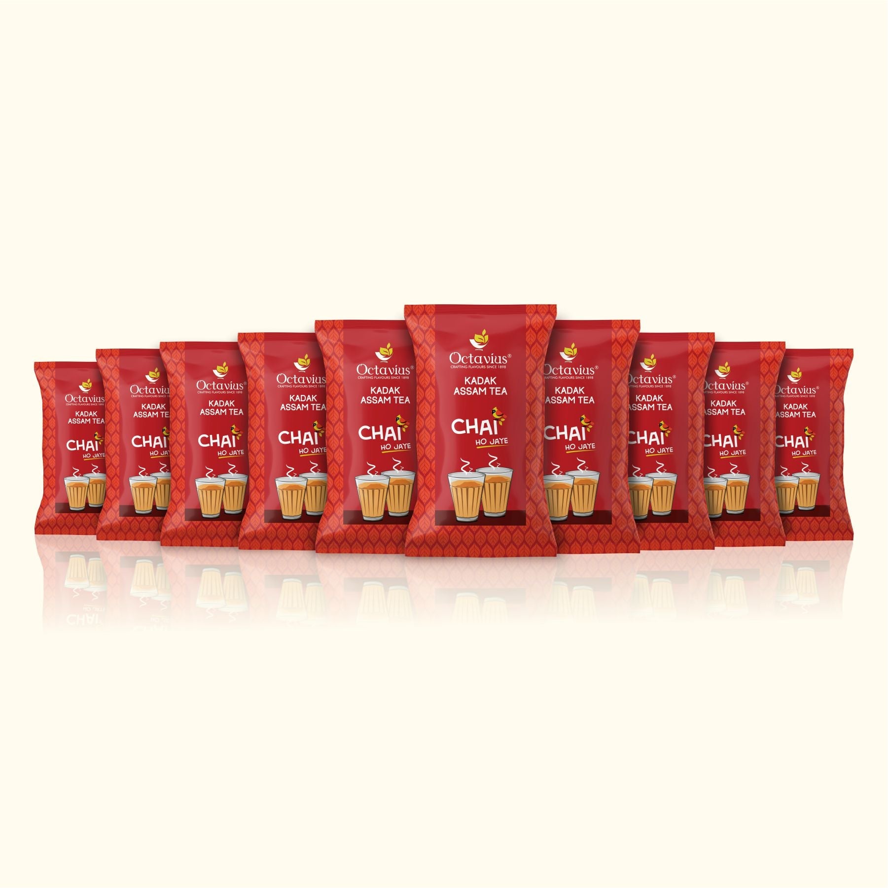 Octavius KADAK Assam CTC Chai (1kg Pack of 10) | Strong Kadak Regular Black Tea - 10 Kg 1kg