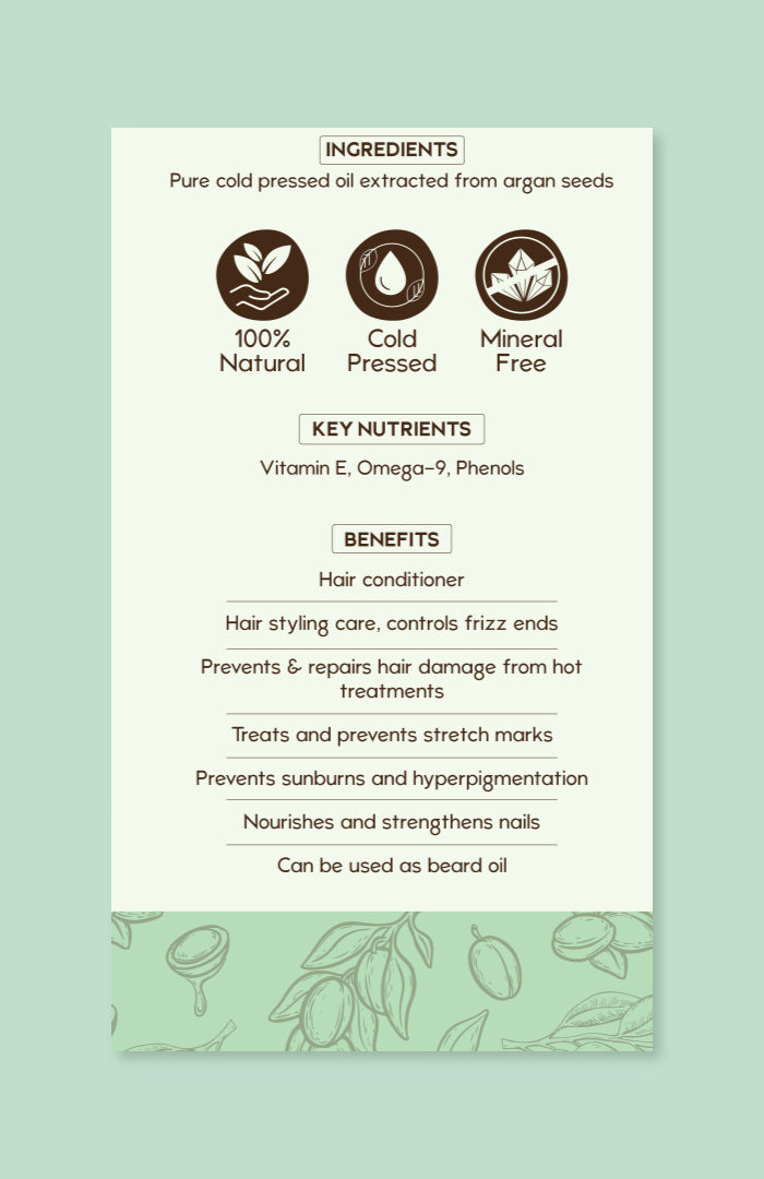 Pure Cold Pressed Argan Oil 30ml