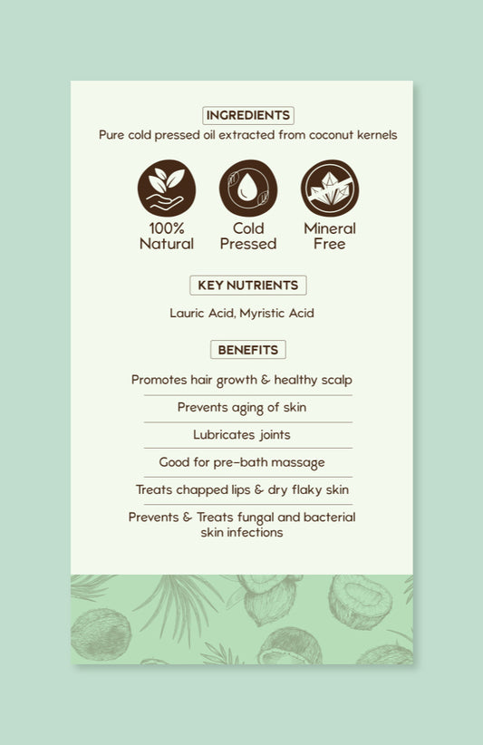 Pure Cold Pressed Coconut Oil 200ml