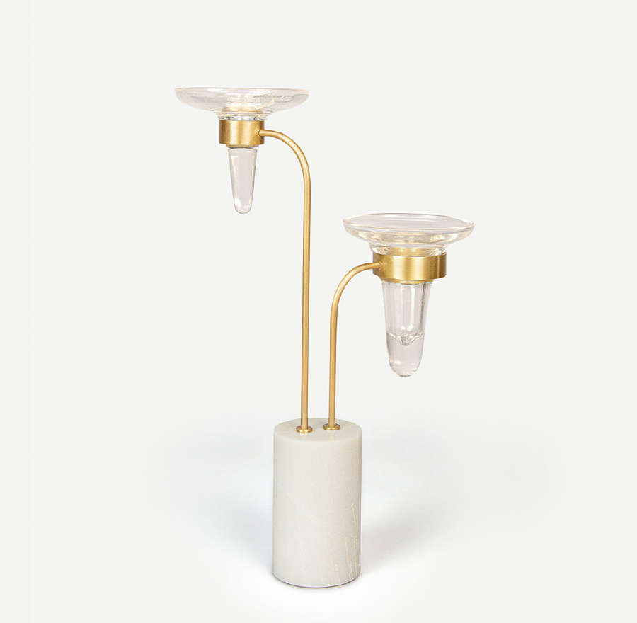 LUMIERE PETITE CANDLE HOLDERS 長さ: 28、幅: 11、高さ: 59.5