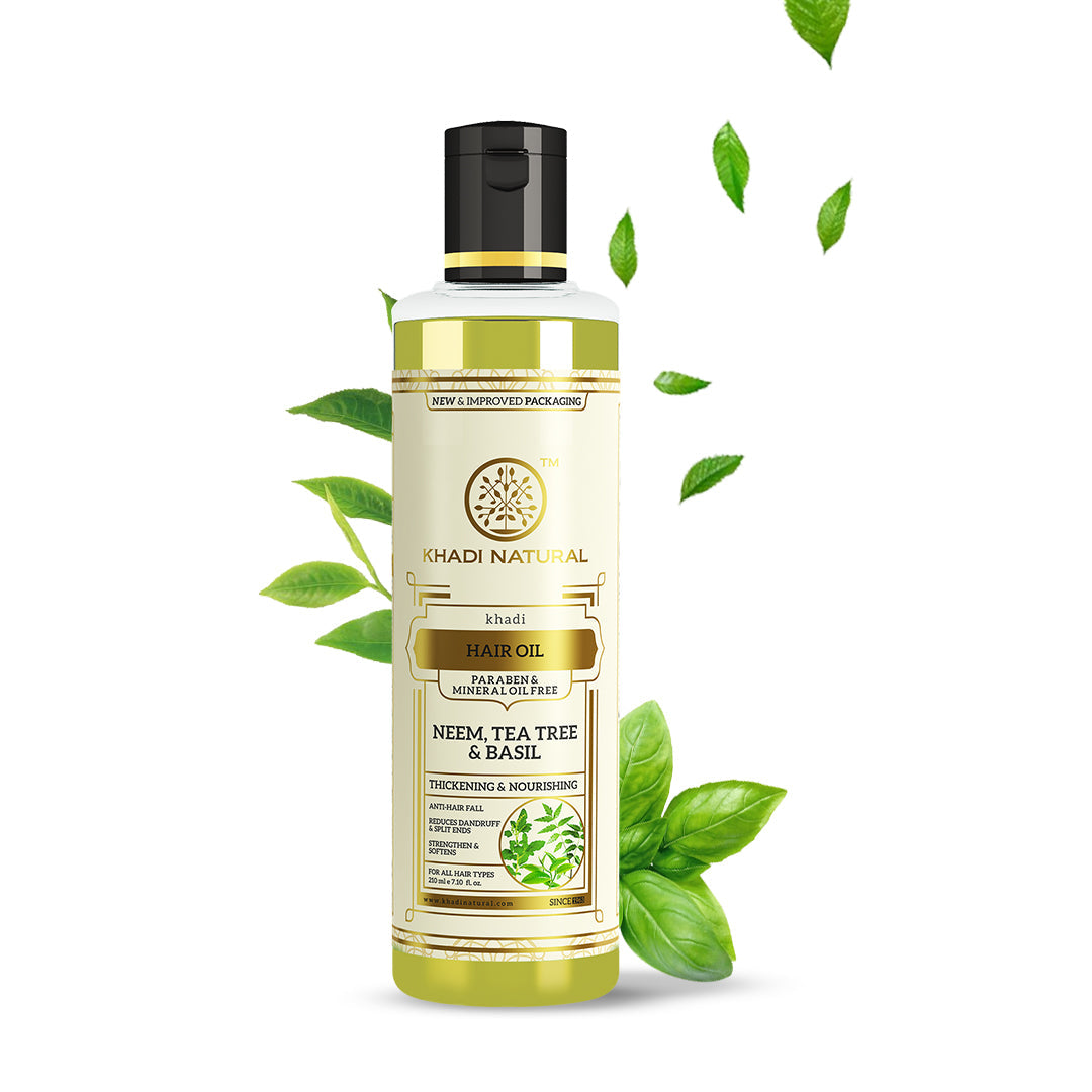 Neem Teatree & Basil Hair Oil Paraben Mineral Oil Free 210ml