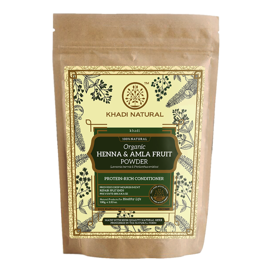 Organic Henna & Amla Fruit Powder For Hair Care - 100% Natural 100gm
