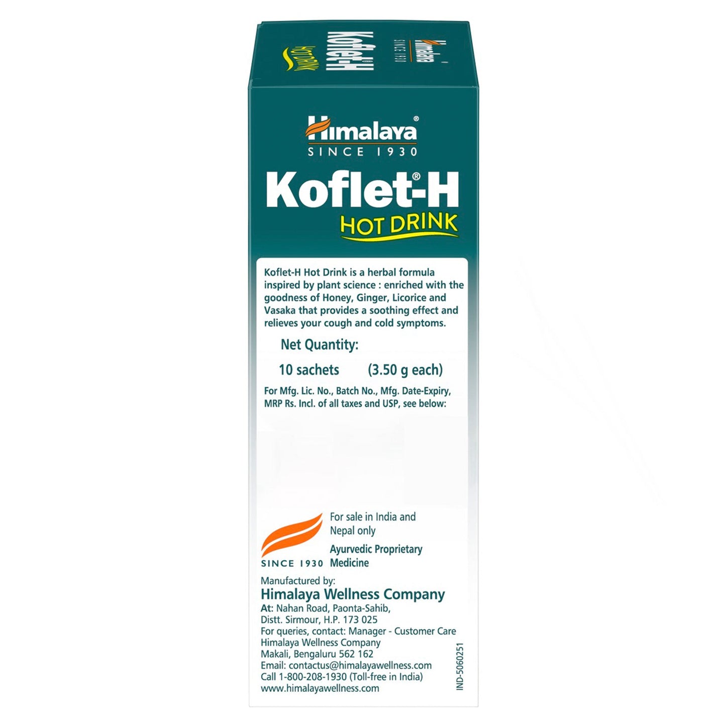 Himalaya Koflet-H Hot Drink (Ginger Flavor) - 10s