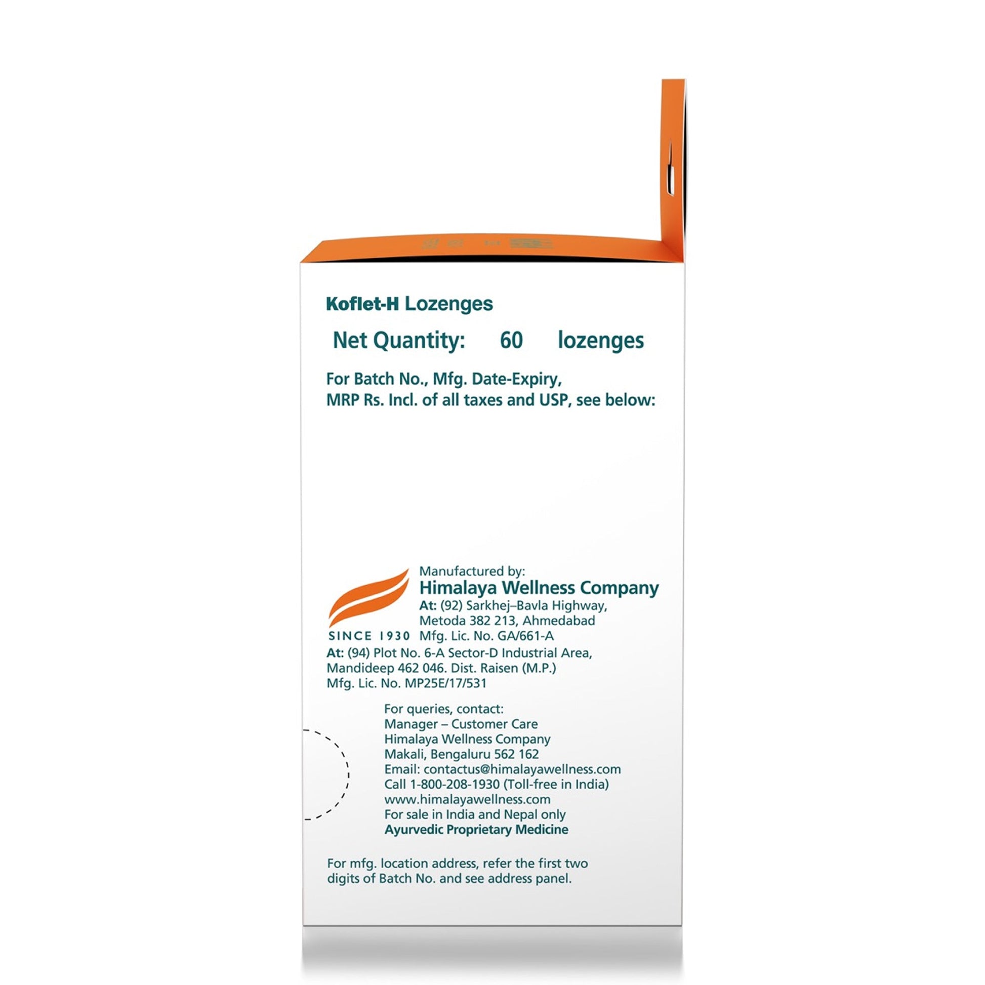 Koflet-H Lozenges 10N x 6's (Orange Flavour)