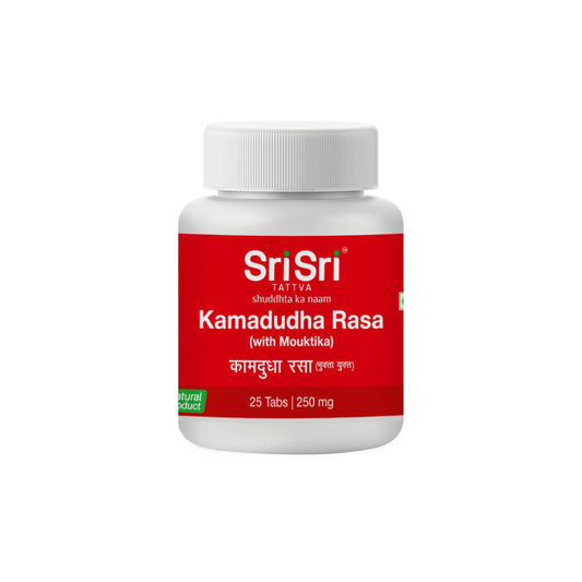 【Sri Sri Tattva】 Kamadudha Rasa Tablets for Gastritis & Hyperacidity｜ カマドゥーダ・ラサ 胃炎・胃酸過多ケア錠｜ 25錠（250mg）