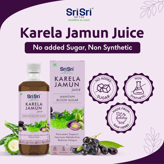 Karela Jamun Juice - Maintain Blood Sugar | Pancreatic Support, Improves Metabolism, Reduces Fatigue | 1 L 1L