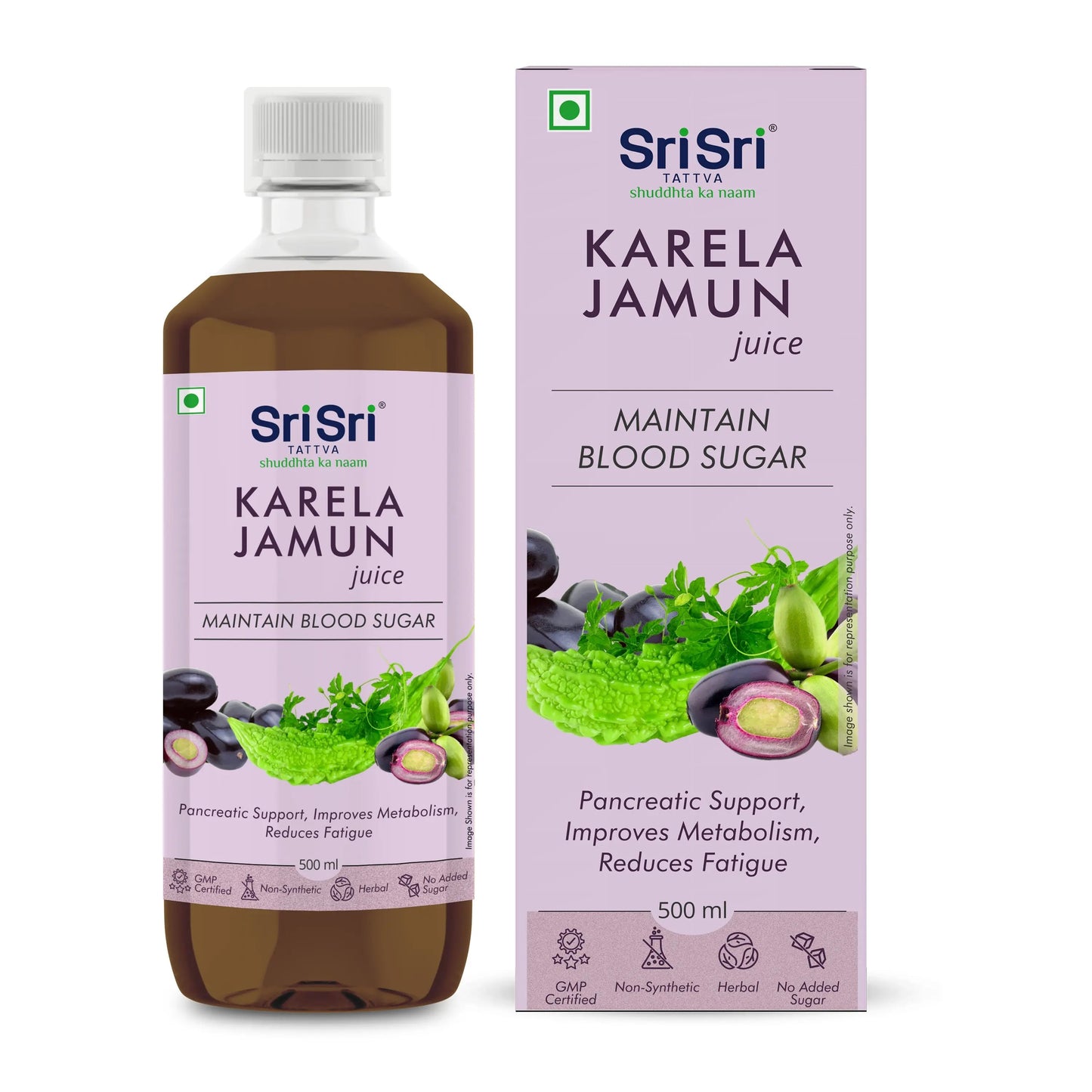 Karela Jamun Juice - Maintain Blood Sugar | Pancreatic Support, Improves Metabolism, Reduces Fatigue |  500 ml 500ml