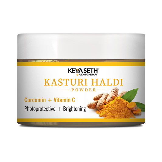 Kasturi Haldi Powder Face Pack with Curcumin & Vitamin C for Soothing, Healing, Skin Purification, Anti-Aging, Acne Reduction & Glowing Skin 75g